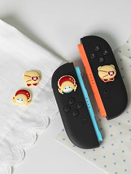 親指グリップキャップ Switch 2用 ジョイスティックカバー Nintendo Switch 2コントローラー用 ソフトで快適なグリップ 滑り止めテクスチャ 4個パック バニーベア レッド イエロー