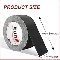 Vista 22 de WELSTIK Paquete de 2 cintas negras Gaffers, 2 pulgadas x 33 yardas, cinta Gaffer 10% más larga, cinta impermeable con acabado mate, no reflectante