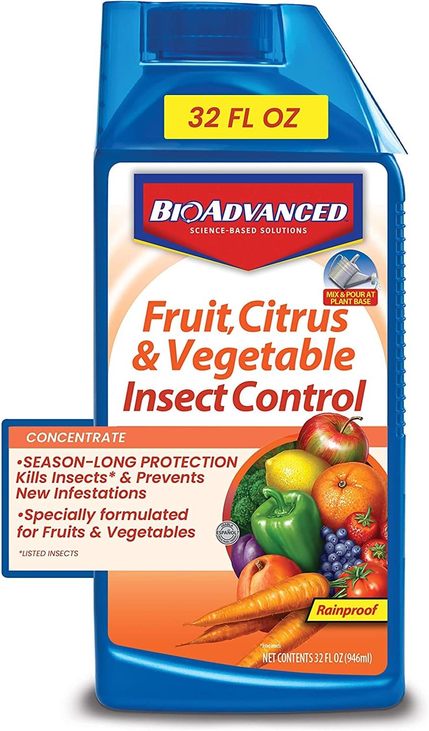 BioAdvanced Fruit, Citrus & Vegetable Insect Control for Edible Gardening Concentrate, 32 Oz with BioAdvanced Fruit & Citrus Tree, Concentrate, 32 oz