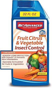BioAdvanced Fruit, Citrus & Vegetable Insect Control for Edible Gardening Concentrate, 32 Oz with BioAdvanced Fruit & Citrus Tree, Concentrate, 32 oz