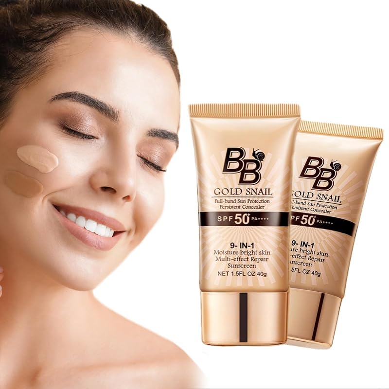 Generic Korean BB Cream with SPF 50, 9 in 1 BB Cream Sunscreen SPF 50 Korean Waterproof Sweatproof, Foundation Full Coverage Tinted Moisturizer, Facial Concealer for Oily Skin, Dry Skin (Mix)