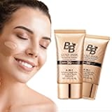 Generic Korean BB Cream with SPF 50, 9 in 1 BB Cream Sunscreen SPF 50 Korean Waterproof Sweatproof, Foundation Full Coverage Tinted Moisturizer, Facial Concealer for Oily Skin, Dry Skin (Mix)