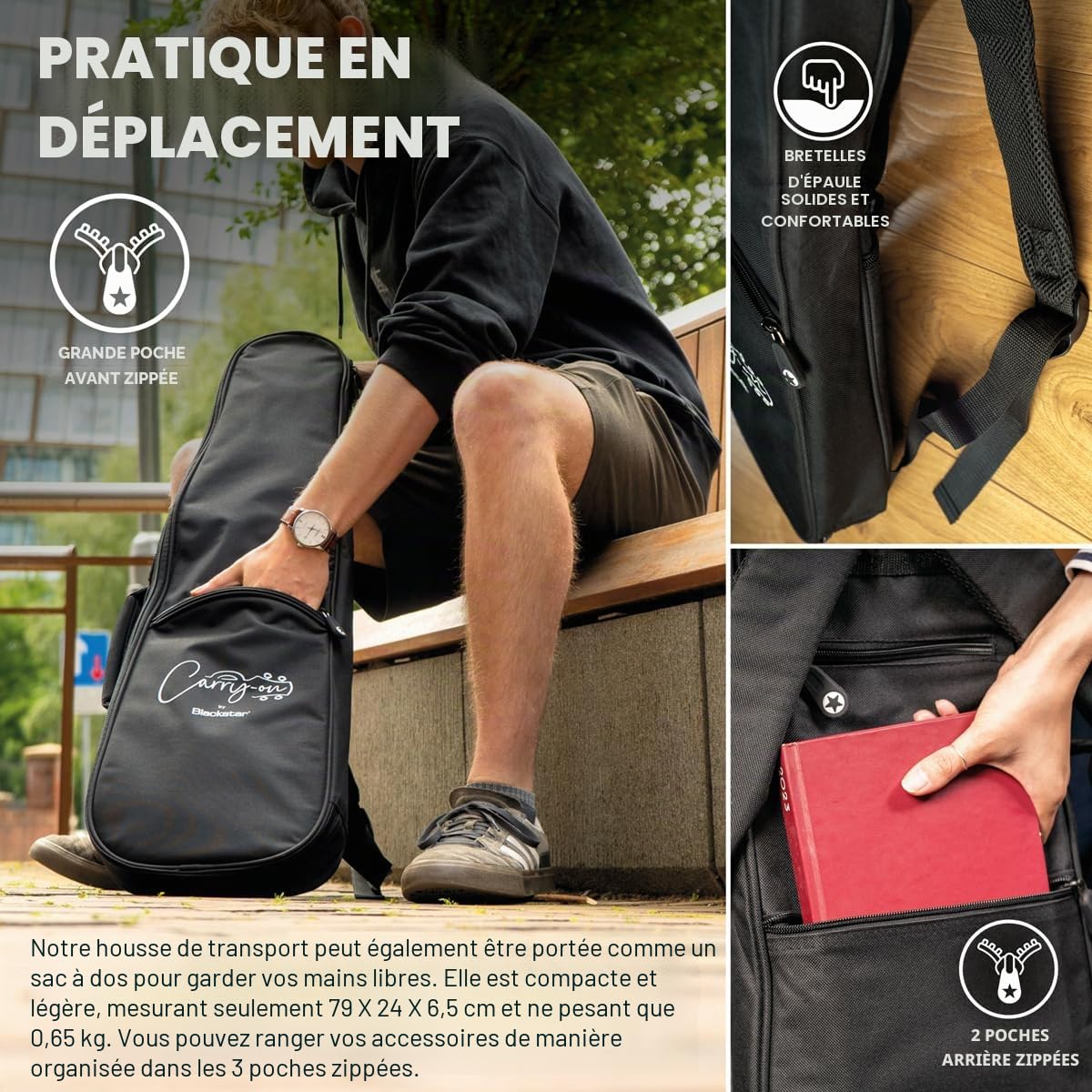 Carry-on Housse de Transport pour Guitare Basse électrique Blackstar St (BA227090)
