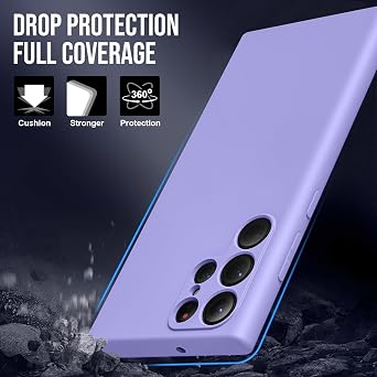 for Samsung Galaxy S23 Case, Thin Liquid Silicone Clove Purple | Case,Shockproof,Slim Thin Phone Case for Samsung Galaxy S23,Full Body Screen Camera Protective Cover-