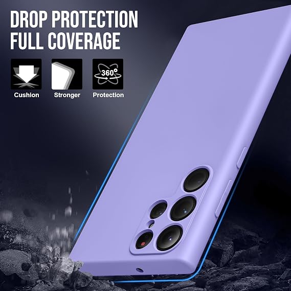 for Samsung Galaxy S23 Case, Thin Liquid Silicone Clove Purple | Case,Shockproof,Slim Thin Phone Case for Samsung Galaxy S23,Full Body Screen Camera Protective Cover-