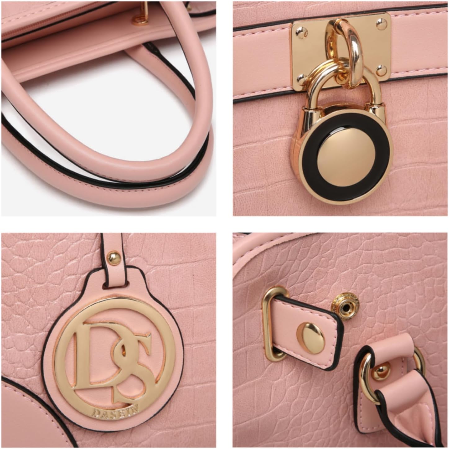 Dasein Women Handbags Top Handle Satchel Purse Shoulder Bag Hobo Bag Work Bag Set 2pcs - Image 3