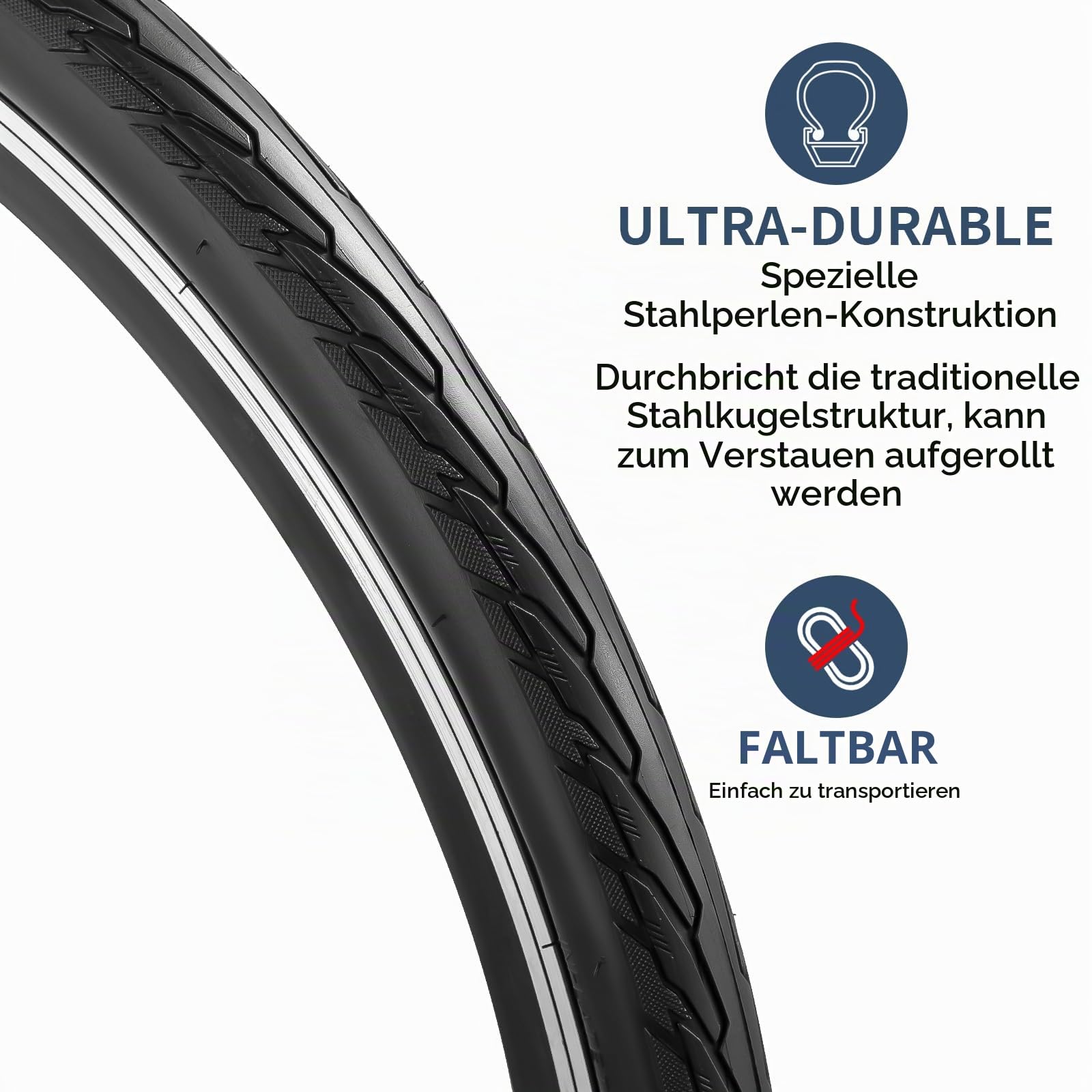 YunSCM 2Pcs Faltbare 29 Zoll Fahrradreifen 29X1.75 Mantel 47-622 Kompatibel 29x1.75 Stadt/Straße Reifen