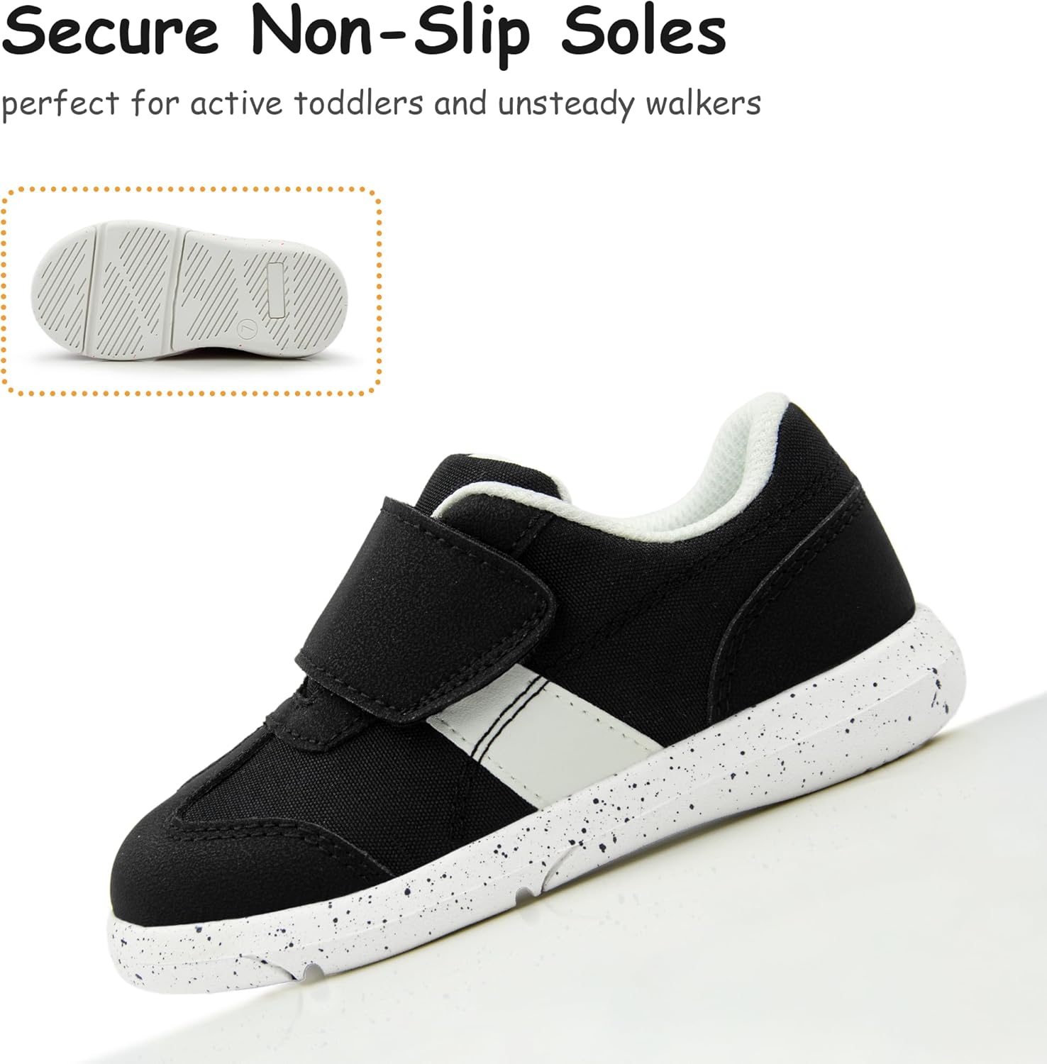 SKYWHEEL Toddler Shoes for Boys and Girls Sneakers with Wide Hook and Loop Strap Easy On and Off Anti-Slip Lightweight Durable Flexible Soft Outsole for Everyday Wear Running Walking - Image 5