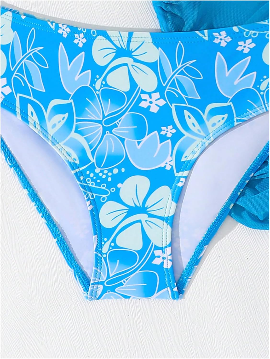 SOLY HUX Girl's Floral Print Swimsuits 3 Piece Bikini Set High Waisted Bathing Suit with Coverup Skirt - Image 5