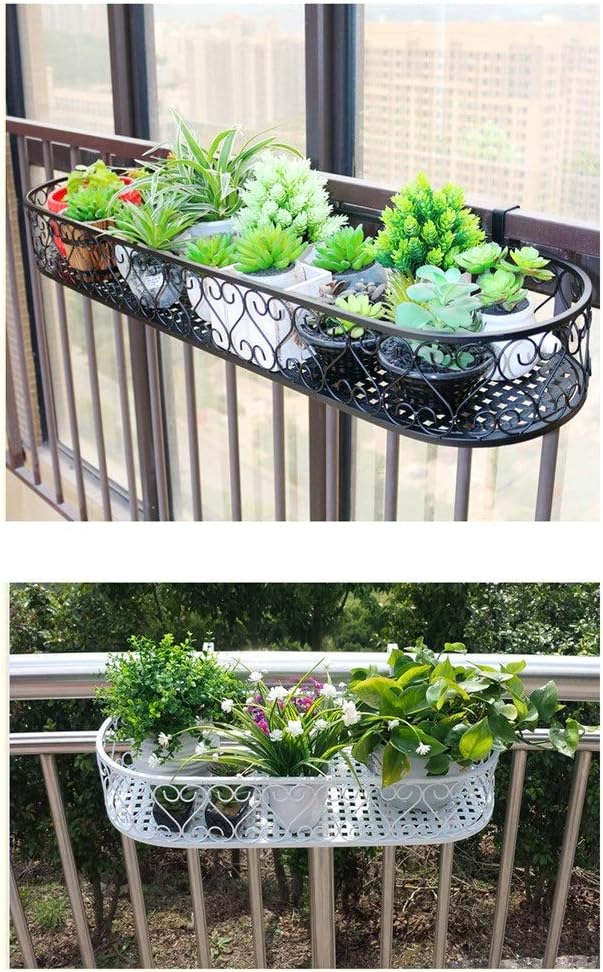 Amazon Co Jp ベランダ 園芸ラック バルコニー手すりの花は家庭用ハンガー鍛鉄フェンスハンギングフラワーポットは フックでスタンド 鉢 プランター 植木鉢スタンド 色 白 Size 80cm Diy 工具 ガーデン
