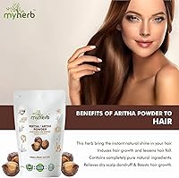 Vista 2 de ArithaReetha (Sapindus Trifoliatus) en polvo orgánico 100% puro 227 Gm0.5 lbs Fórmula ayurvédica para el cuidado de la cara, la piel y el cabello