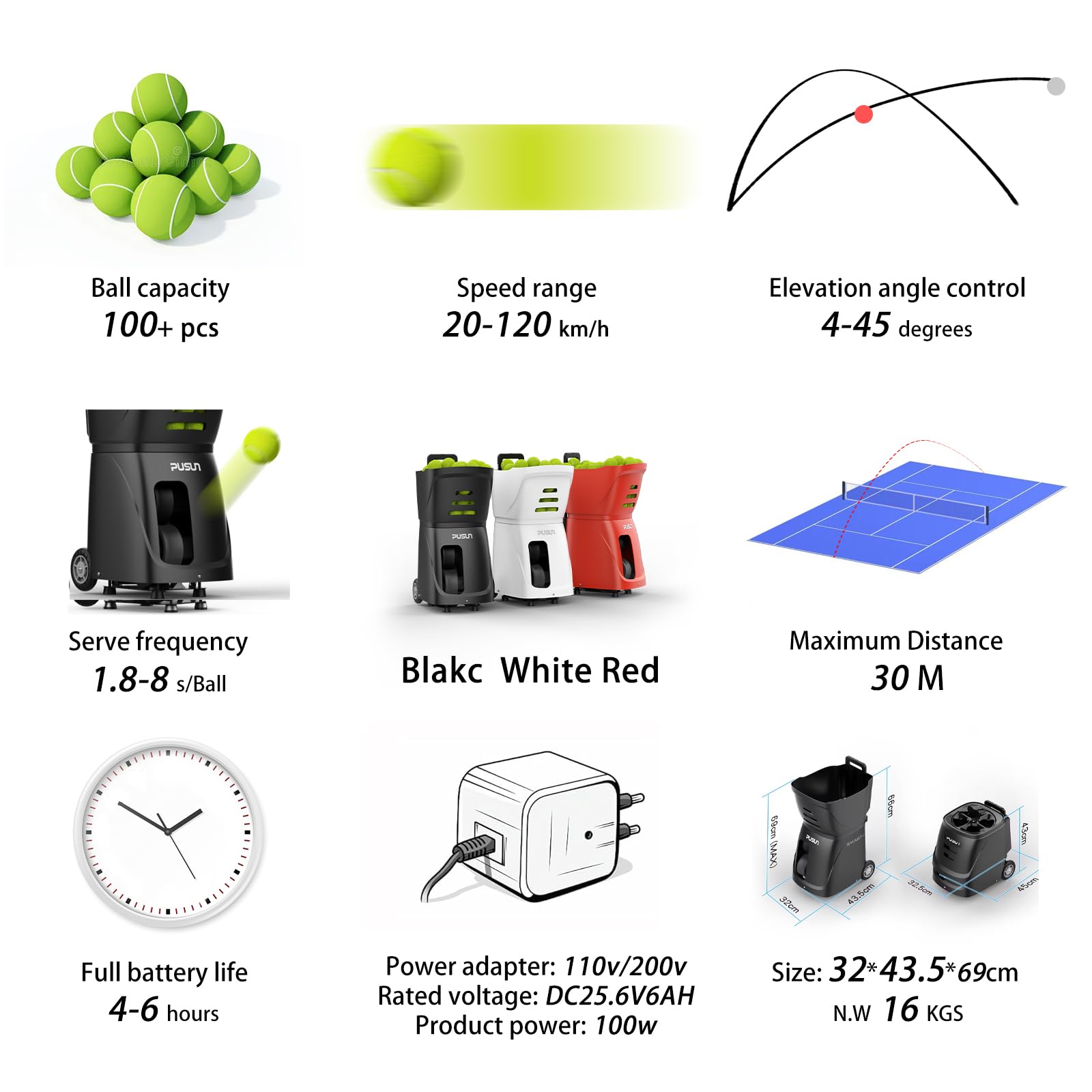 Máquina de servicio de tenis PT-Smart para entrenamiento profesional