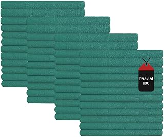 Premium Green Huck Towels – (100 Pack) 15 x 27 inches 100% Cotton Bulk Towel for General Cleaning, Auto Shop, and Hospital Use, Super Absorbent, Machine Washable Cloth