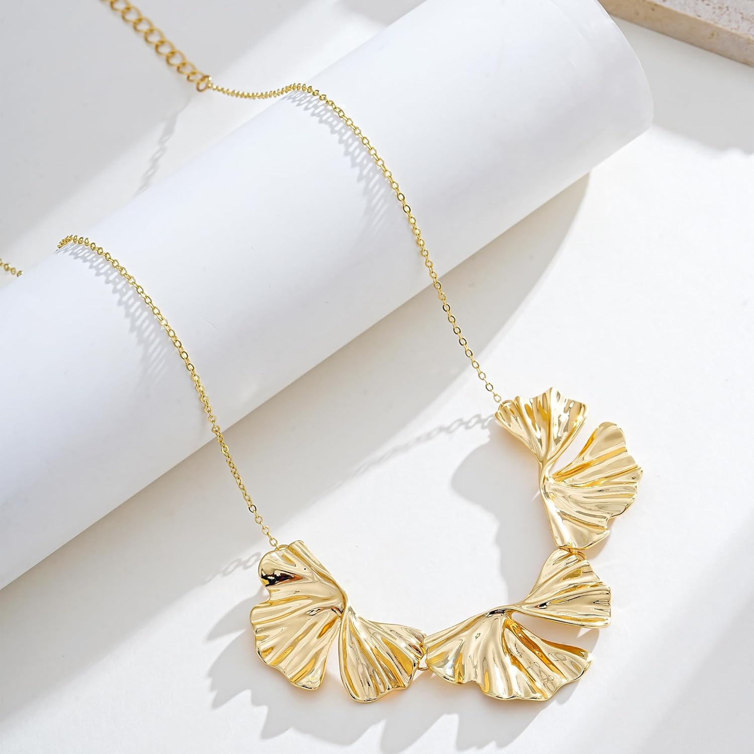 Flower Necklace for Women 14k Gold Plated Boho Vintage Chokers with Floral Pedant Trendy Petal Collars Necklaces Statement Prom Jewelry Gifts - Image 6