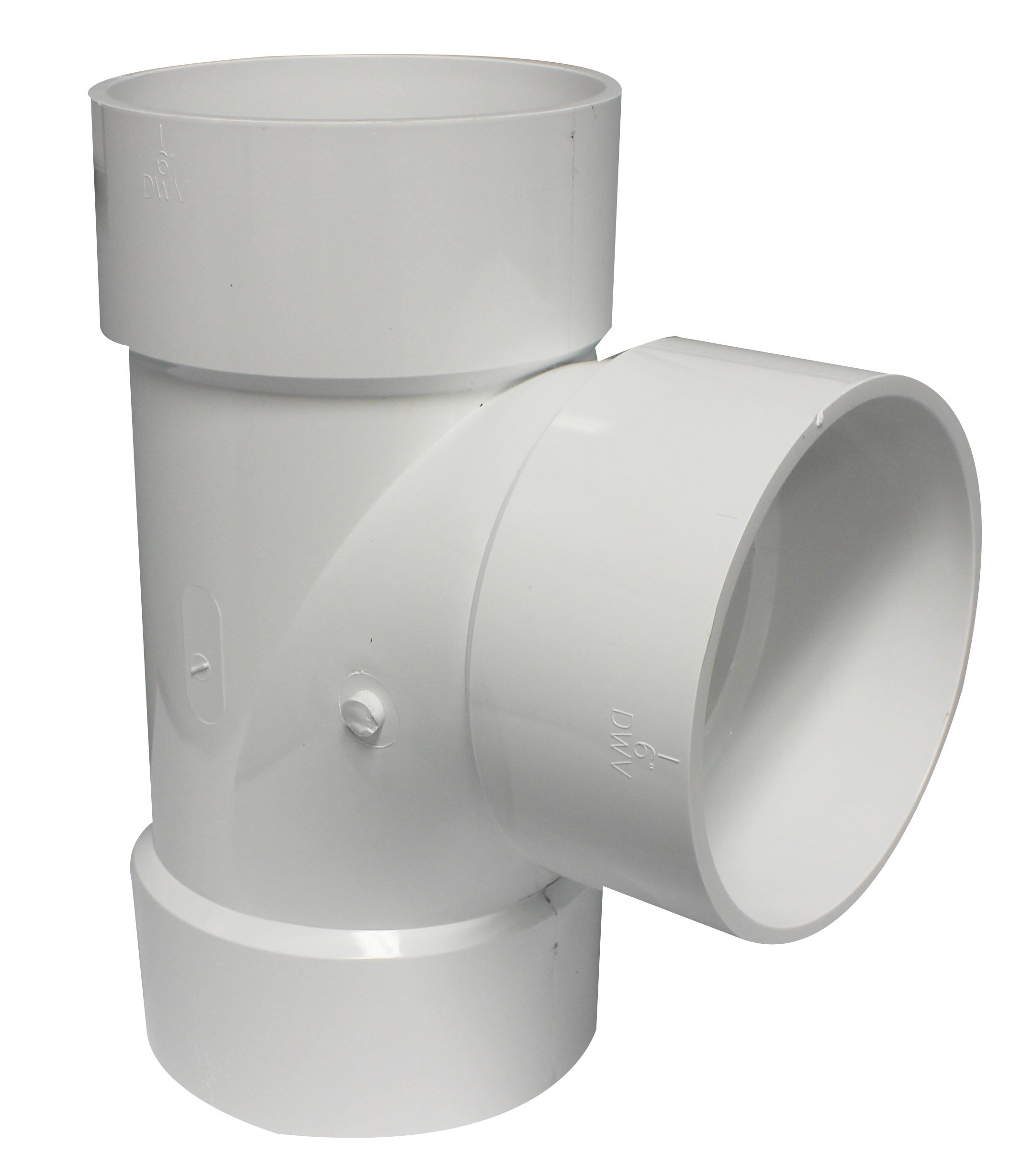 Amazon.com: Canplas 192156 PVC DWV Sanitary Tee, 6-Inch, White