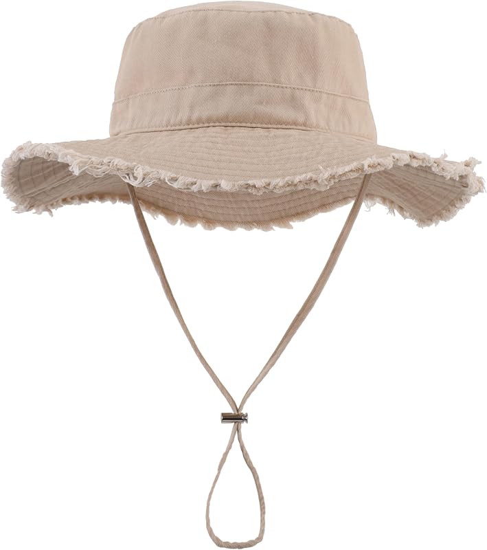 Womens Cotton Sun Hat Floppy Wide Brim Bucket Hat Foldable Gardening Hat Breathable Summer Travel Beach Hat UPF50+