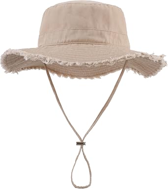 Womens Cotton Sun Hat Floppy Wide Brim Bucket Hat Foldable Gardening Hat Breathable Summer Travel Beach Hat UPF50+