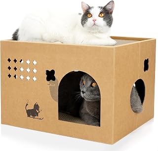 ULIGOTA猫 爪とぎ 段ボール キャットハウス 猫用 つめとぎ…