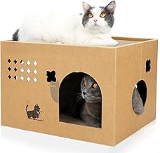 ULIGOTA Cat Claw Sharpener, Cardboard Cat House, For Cats, Cat Bed, Breathable, Durable, Stress Relief, Easy Assembly