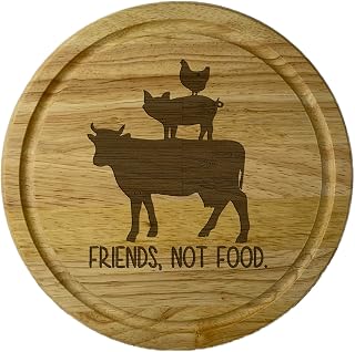 Friends Not Food Veganism Plant Based Board Chopping Board Home Décor Cooking Kitchen Vegan Funny Gift (25cm)