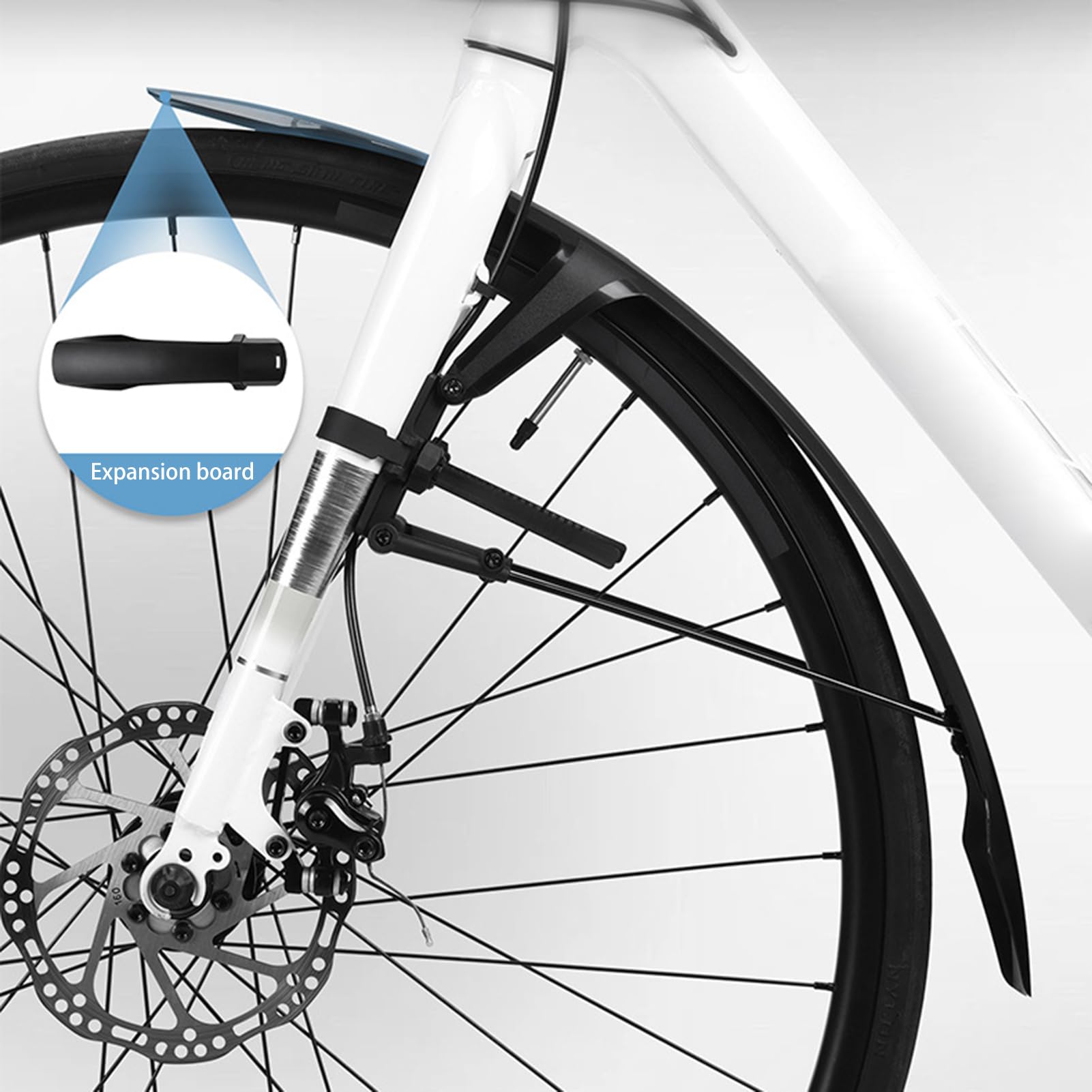 POENVFPO Guardabarros de Bicicleta de Carretera, Guardabarros de Cobertura Total para Ruedas de 700c con Ajuste Universal de Ancho de Neumático 21c-42c para Protección contra Todo Clima