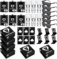 Vista 1 de Leumoi Juego de 36 cajas de regalo para padrinos de boda, caja de acero inoxidable, vasos de chupito, botella de cerveza, abretarjetas, gafas, gafas