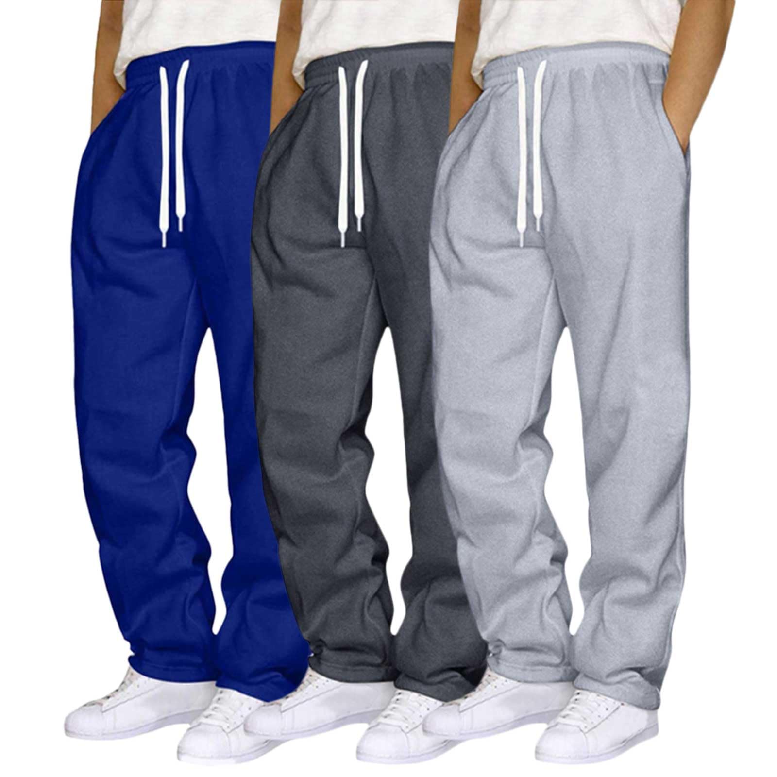 Genérico Pantalon Chandal Hombre Bolsillos Cintura Elástica con Cordón Y Bajo Pantalon Chandal Pantalones De Entrenamiento para Gimnasio Pantalones Deportivos para Correr Y Trotar