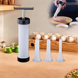 Mudder Sausage Stuffer Maker Manual Meat Grinder Plastic Meat Fill Funnel Tube Filling Tool for Hand Operated Food Grinder for Festive Home Use Meatball Maker
