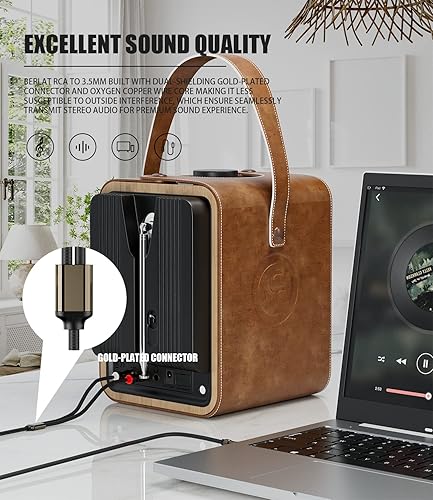 Miniatura 6 de Cable de 0.138 in a 2RCA, adaptador de conector macho a macho, nailon trenzado de 18 a RCA, cable Y de audio chapado en oro, para teléfonos