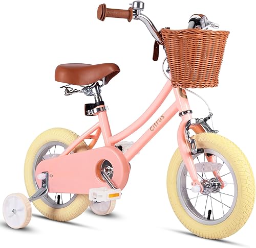 Miniatura 7 de Bicicleta para niños de 2 a 12 años de edad, niñas y niños de 12, 14, 16, 18 y 20 pulgadas, bicicletas retro con ruedas de entrenamiento, anillo de