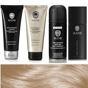 Mane Hair Thickening Spray Travel Pack Medium Brown
