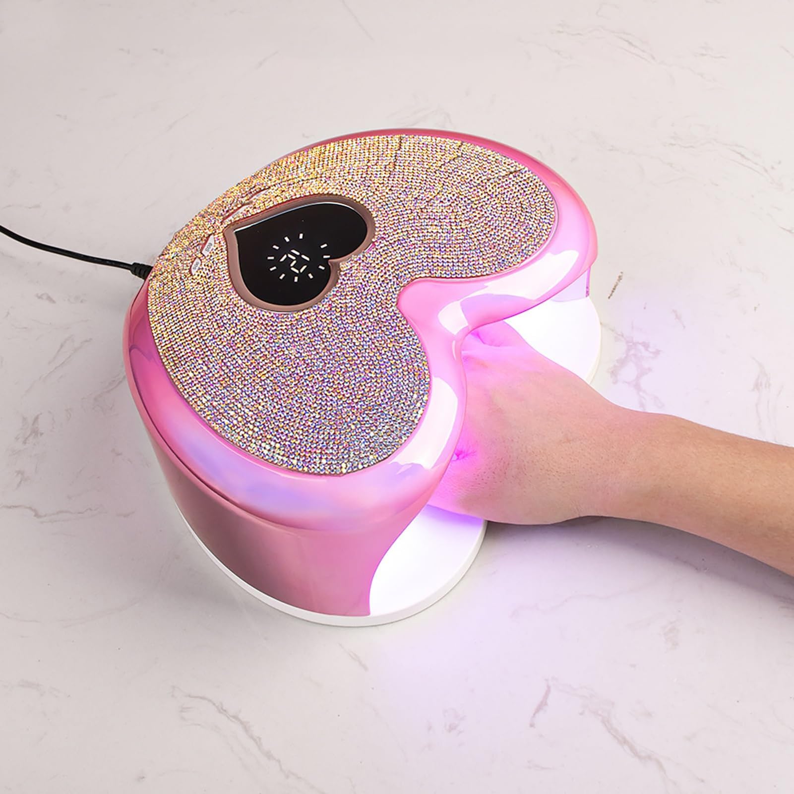Lampa Do Suszenia Paznokci 39-Diodowe Urządzenie Do Szybkiego Manicure | Lampa do Żelowego Lakieru Paznokci z 4 Ustawieniami Czasowymi Dla Kobiet, Żon, Dziewczyn, Partnerów, Rodziny i