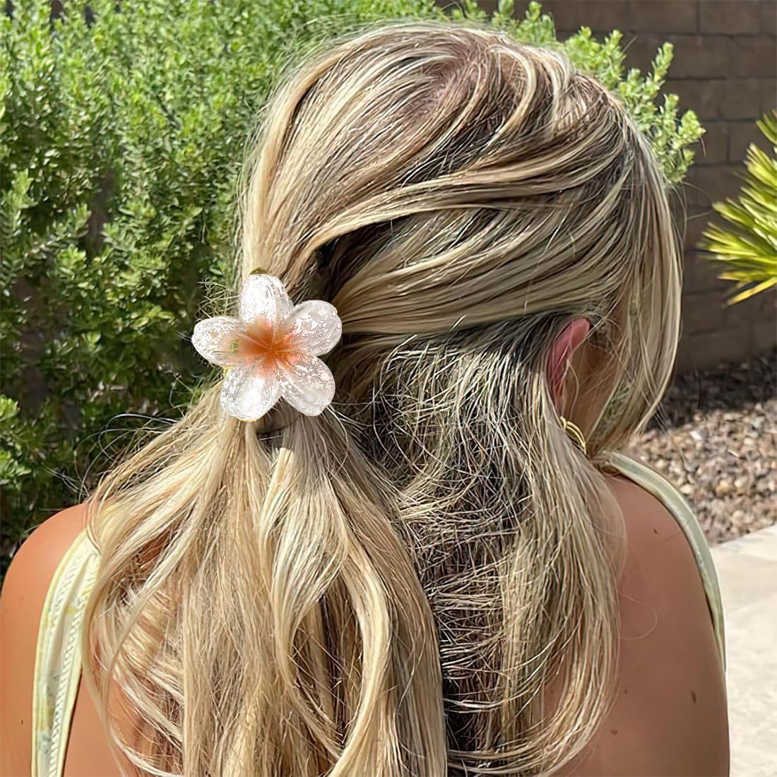 6 Pcs Flower Hair Clips Women's Claw Claw Elegant Non-Slip Plastic Clips with Flowers Durable Clips for Long Thick Hair Women for Girls and Women Summer Holidays - Image 3