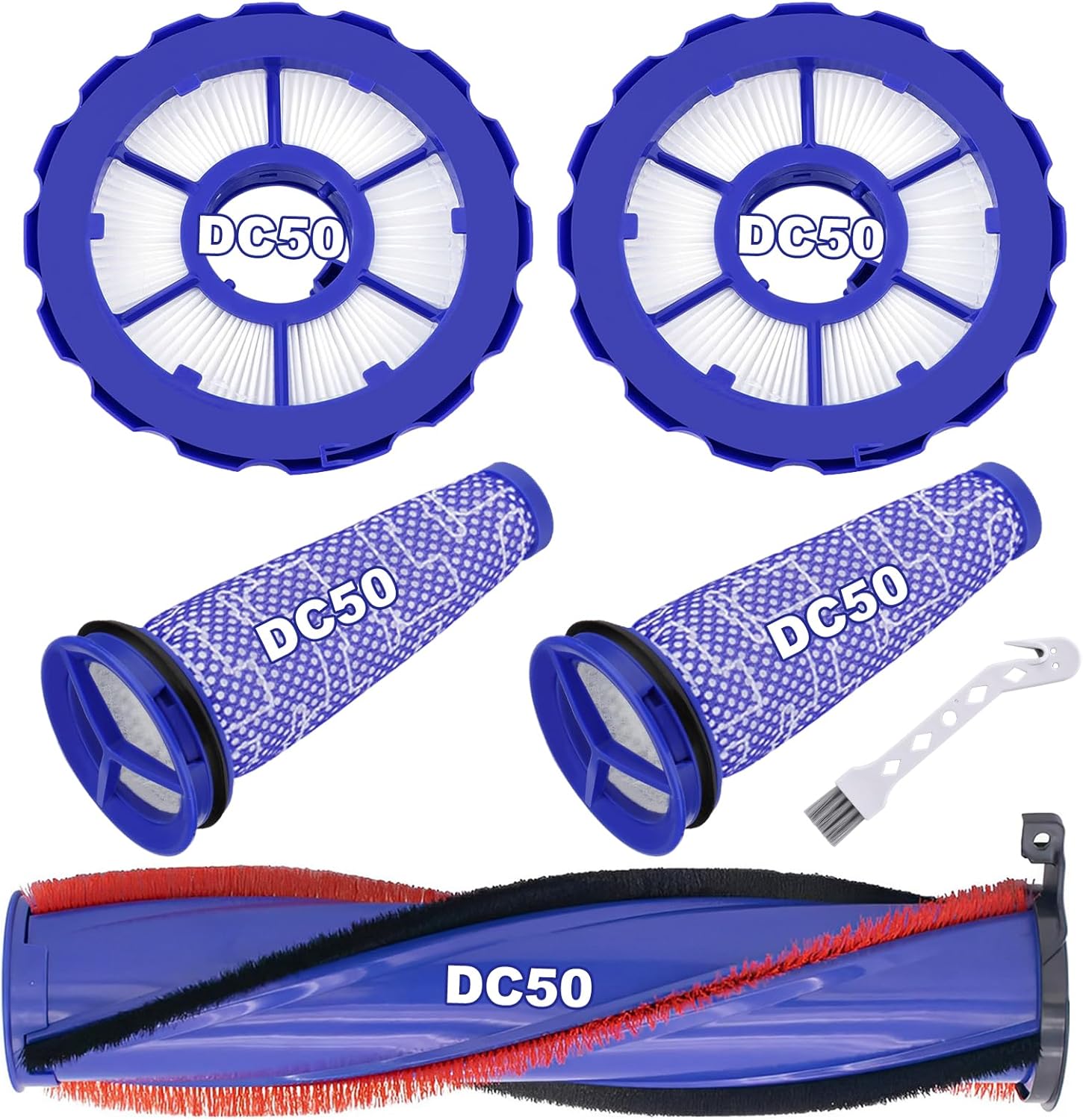 DC50 Brush Roller and Fiter Replacement Compatible With Dyson DC50 Animal Multi Floor Complete Vacuum, Filters Brush Kit, Compare to Part 965081-01 965080-01 964705-01