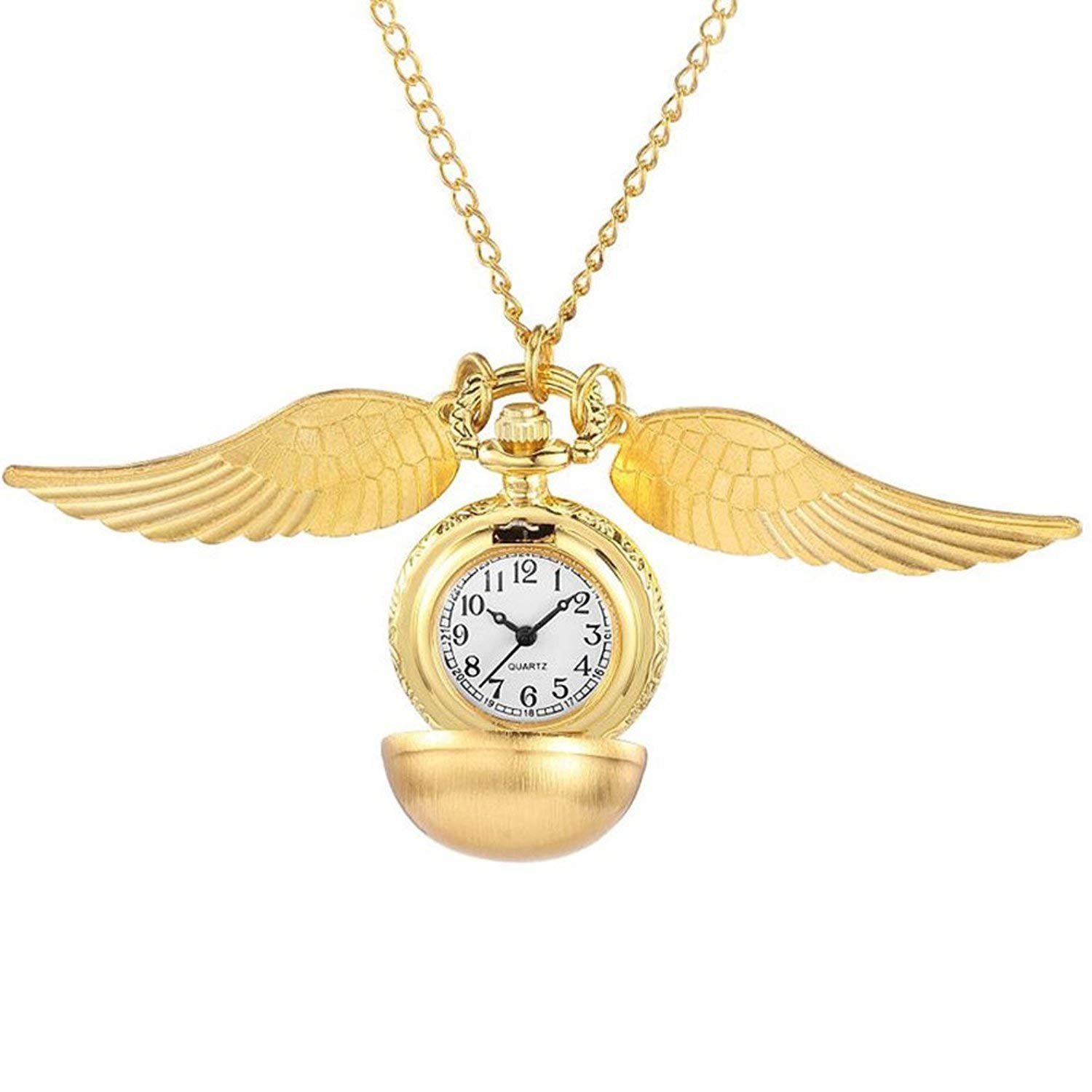 GORBEN Modern Ball Wings Golden Snitch Pocket Fob Watches Steampunk Pocket Watch for Harry Potter Fans (B01N0I12O1) Amazon Price History, Amazon Price Tracker