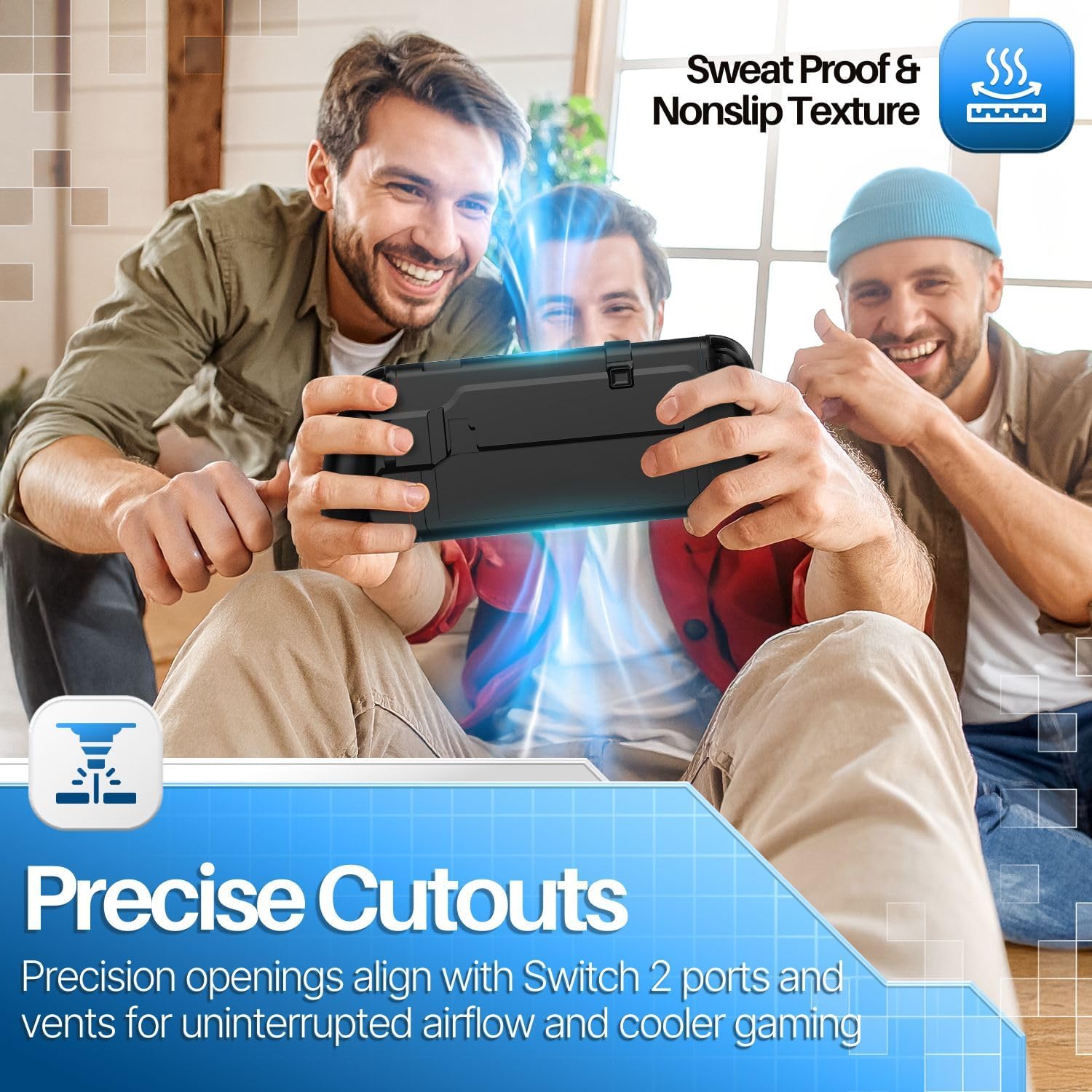 TNP Dockable Grip Case for Nintendo Switch 2 2025 - Ergonomic Grip Case with Slim, Lightweight, Comfortable Handle Compatible with Nintendo Switch 2017 / OLED Edition, Black - Image 7