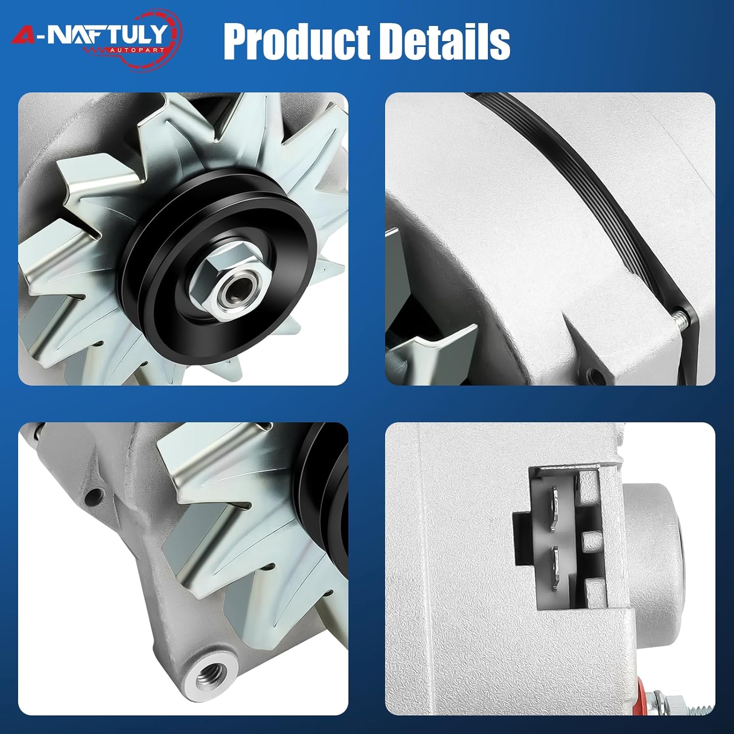 1 Wire Alternator, Self Exciting Delco One Wire GM Alternator 10SI SBC BBC 63A Replacement for Chevy 350 GMC Buick Cadillac Pontiac,1100125, ADR0325, 7127-SEN, 7127SEN, 7127SE, 400-12370, 334-2614