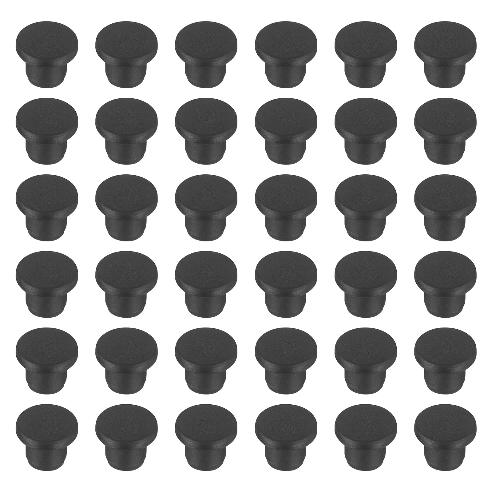 sourcing map 36pcs T-Shaped Silicone Plugs 8.3mm 11/32 Inch Dia Snap in Plug Hole Seal Cover Round Rubber Stopper for 8-8.3mm Holes Kitchen Rubber Bulkheads Waterproof Sealing, Black