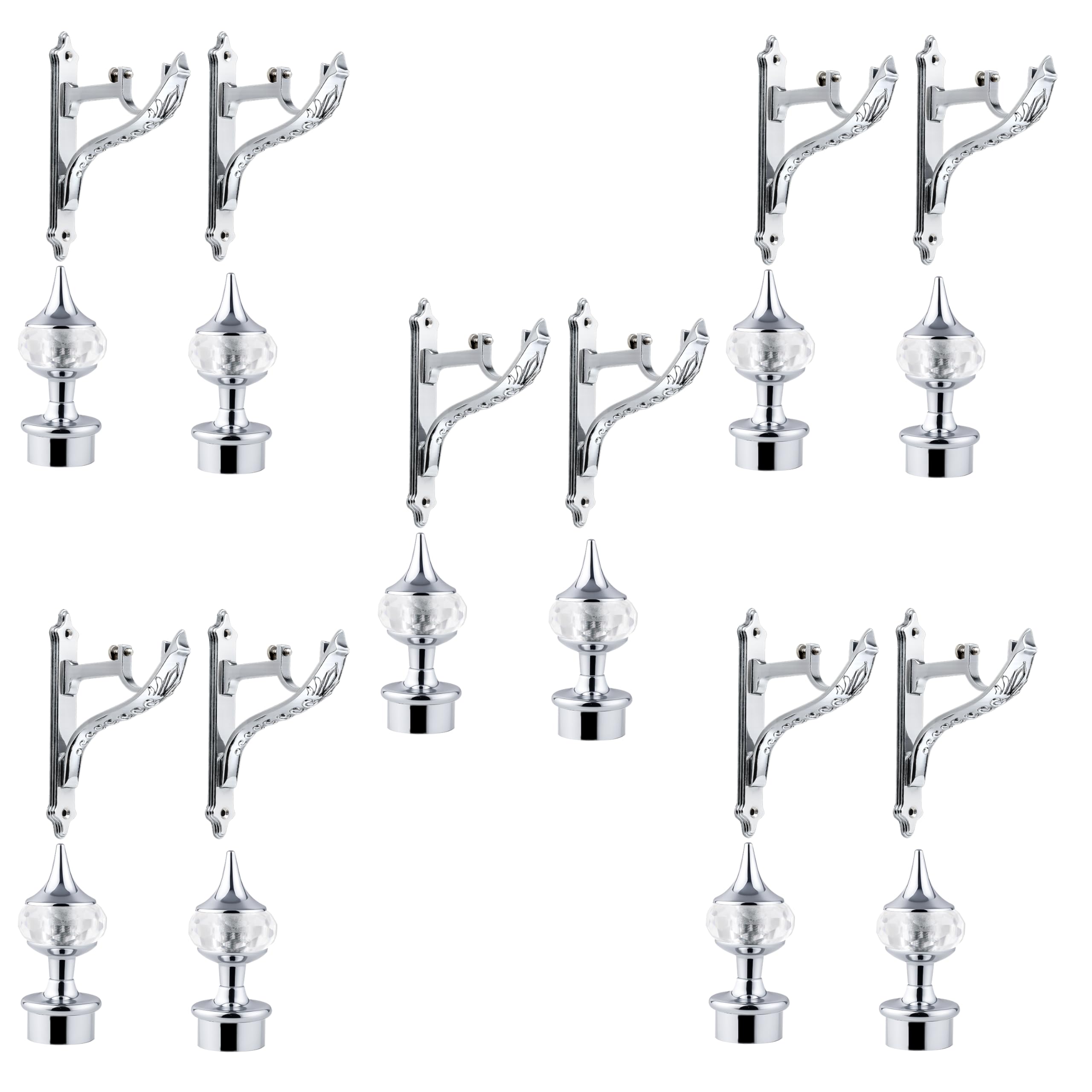 Plantex Heavy Duty Aluminium Diamond Curtain Holder/Curtain Brackets/Curtain Rod Holder with Support 1 Inch Rod (Brass Antique - 4 Pair) — Amazon image 12