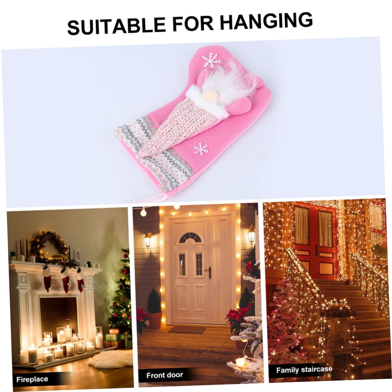 ULTECHNOVO 2pièces Chaussettes de Noël Suspendues Décoration Forme de Chaussette Pendentif Poupée sans Visage Lot