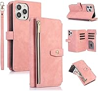 Vista 8 de UEEBAI Funda para iPhone 12 Mini de 5.4 pulgadas, 9 ranuras para tarjetas, cartera de cuero retro a prueba de golpes, con correa de mano, ranuras