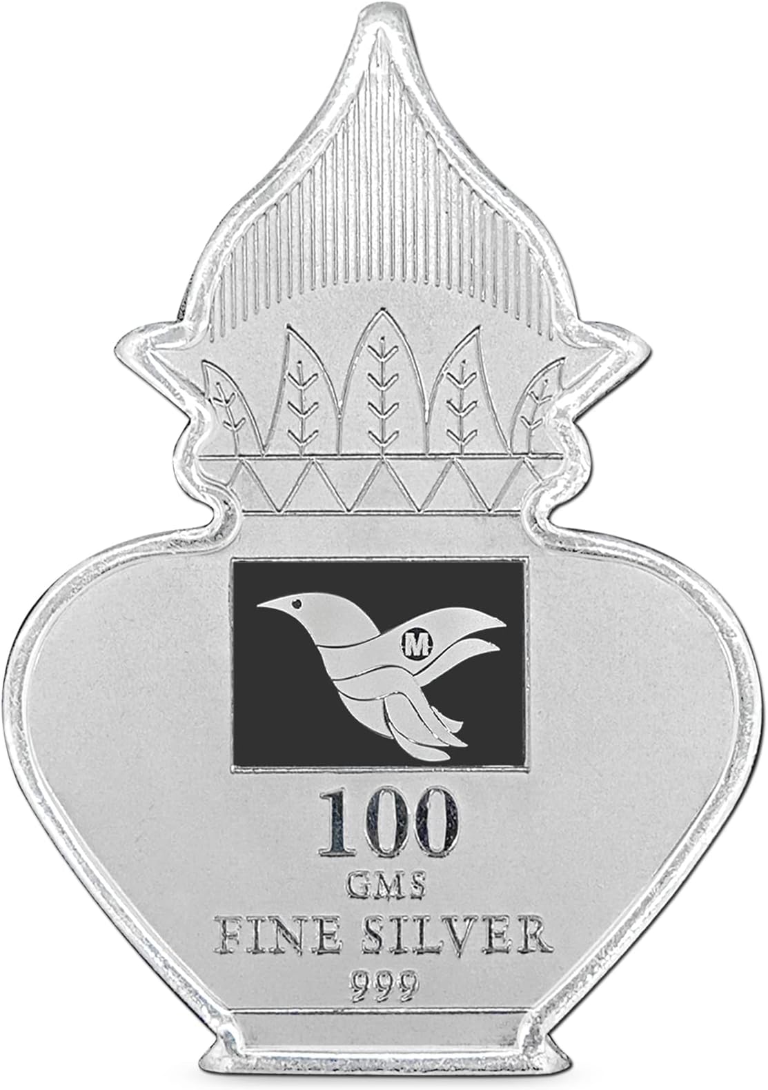 MAA SILVERMAA SILVER 100 Grams Nariyal Kalash Silver Coin with 999 purity Perfect for Religious & Gifting Purpose
