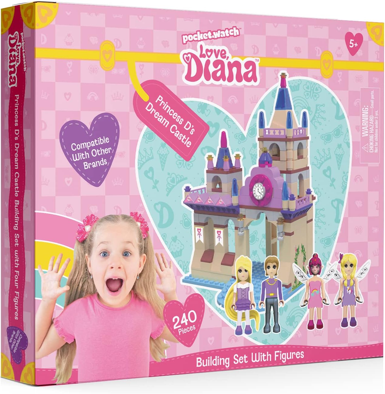 Love Diana Princess D&rsquo;s Dream Castle Toy Construction Playset  Building Kit 240 Pieces, CT-LD3524