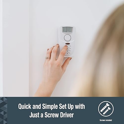 Miniatura 4 de SABRE Sensor de movimiento inalámbrico con sistema de alarma de seguridad antirrobos con sirena de 120 dB y detección con ángulos de amplia visión