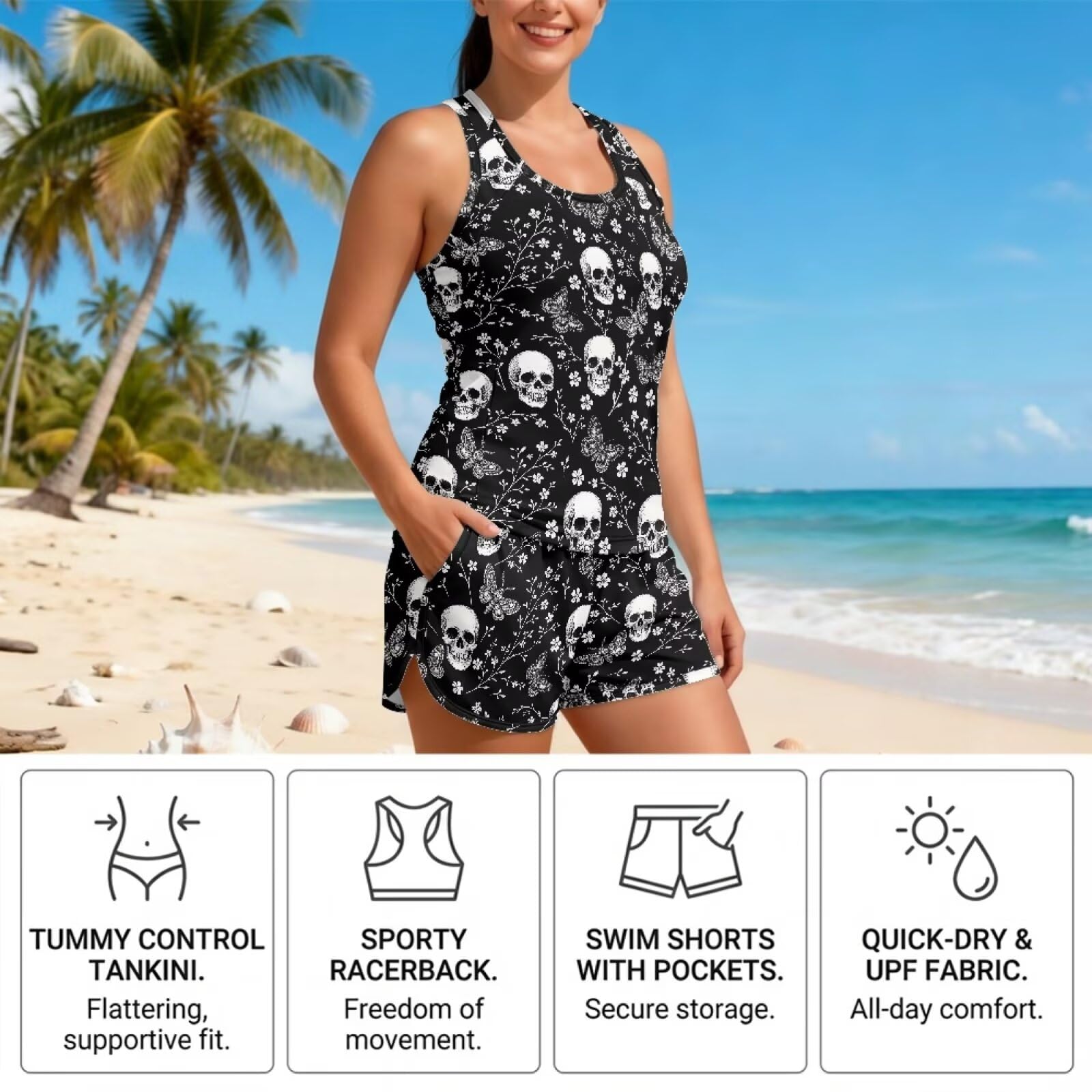 Tankini-Badeanzüge mit Shorts, zweiteiliges Tank-Top, Badeanzüge für Damen