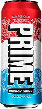 PRIME Energy DRIPSCICLE, Sugar Free Energy Drink, 200mg Caffeine and 355mg of Electrolytes for Hydration, Low Calorie, Vegan, Gluten Free, 16 Fluid Ounce Can