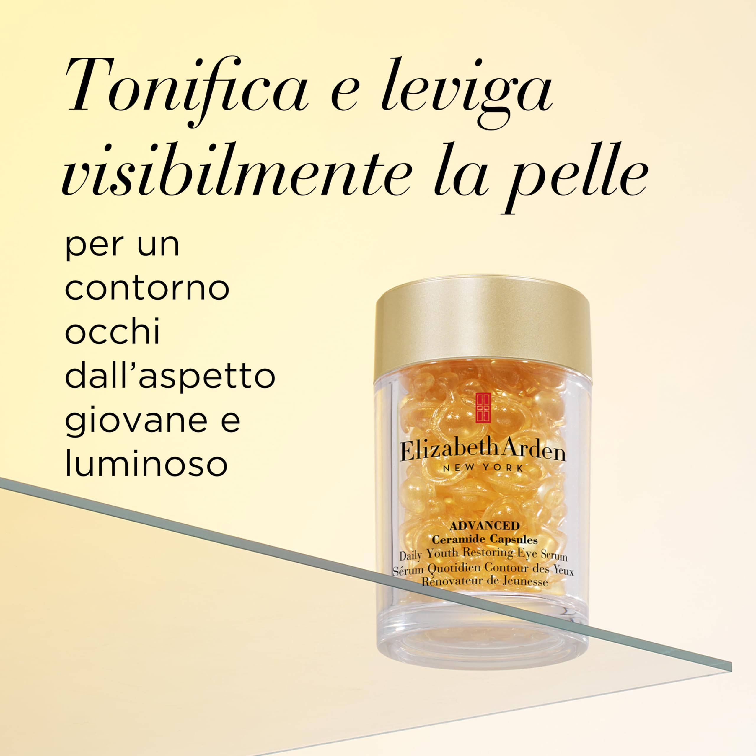 Elizabeth Arden - Advance Ceramide, Siero Occhi in Capsule con Ceramide, Riduce le Rughe Sottili, Ripristina la Giovinezza della Pelle, Dose Singola, Applicarne 1 al Giorno - 60 Capsule