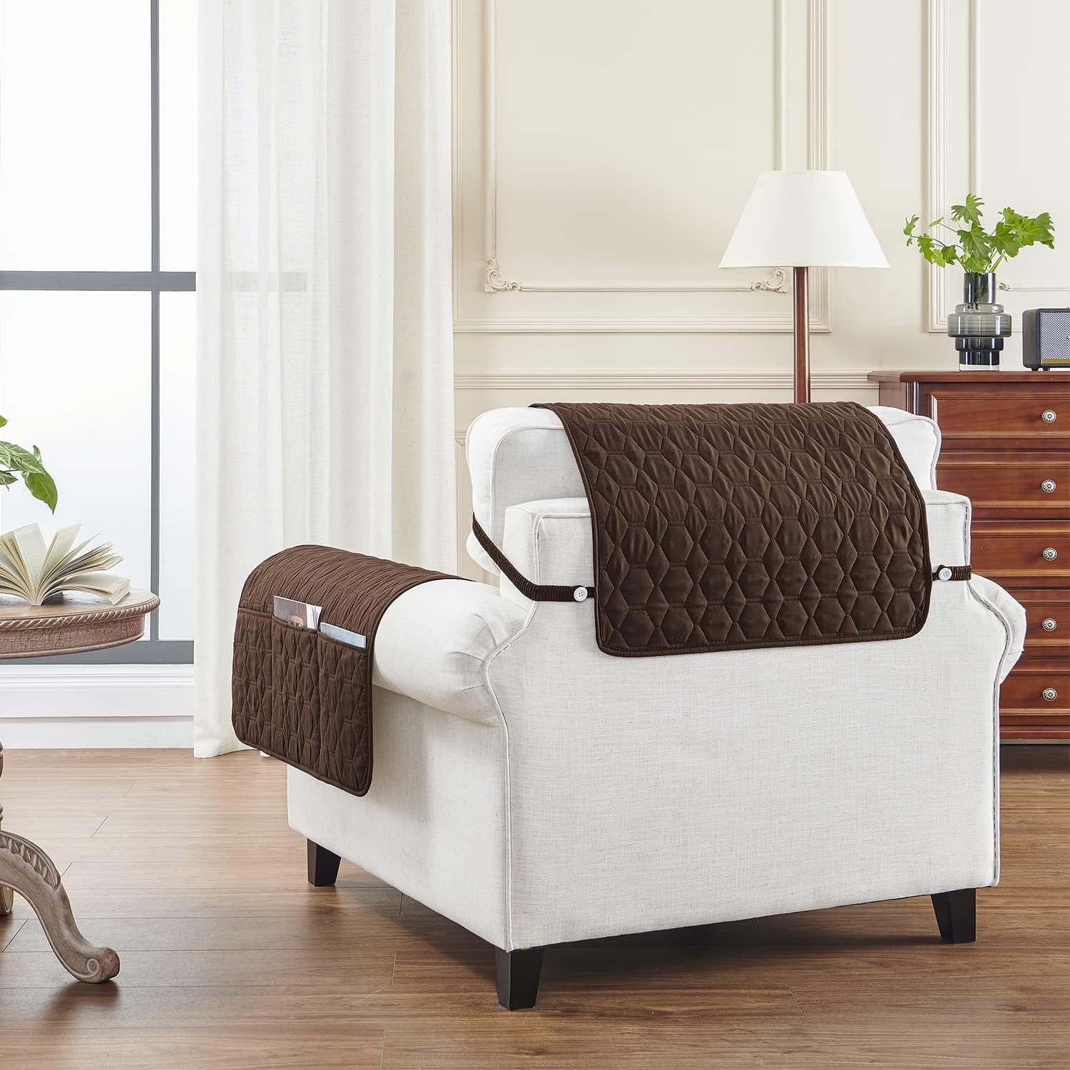 RBSC Home Sofa Slipovers Waterproof Sofa Covers for Dogs, Couch, Loveseat and Large Sofas (Coffee Brown, 23")