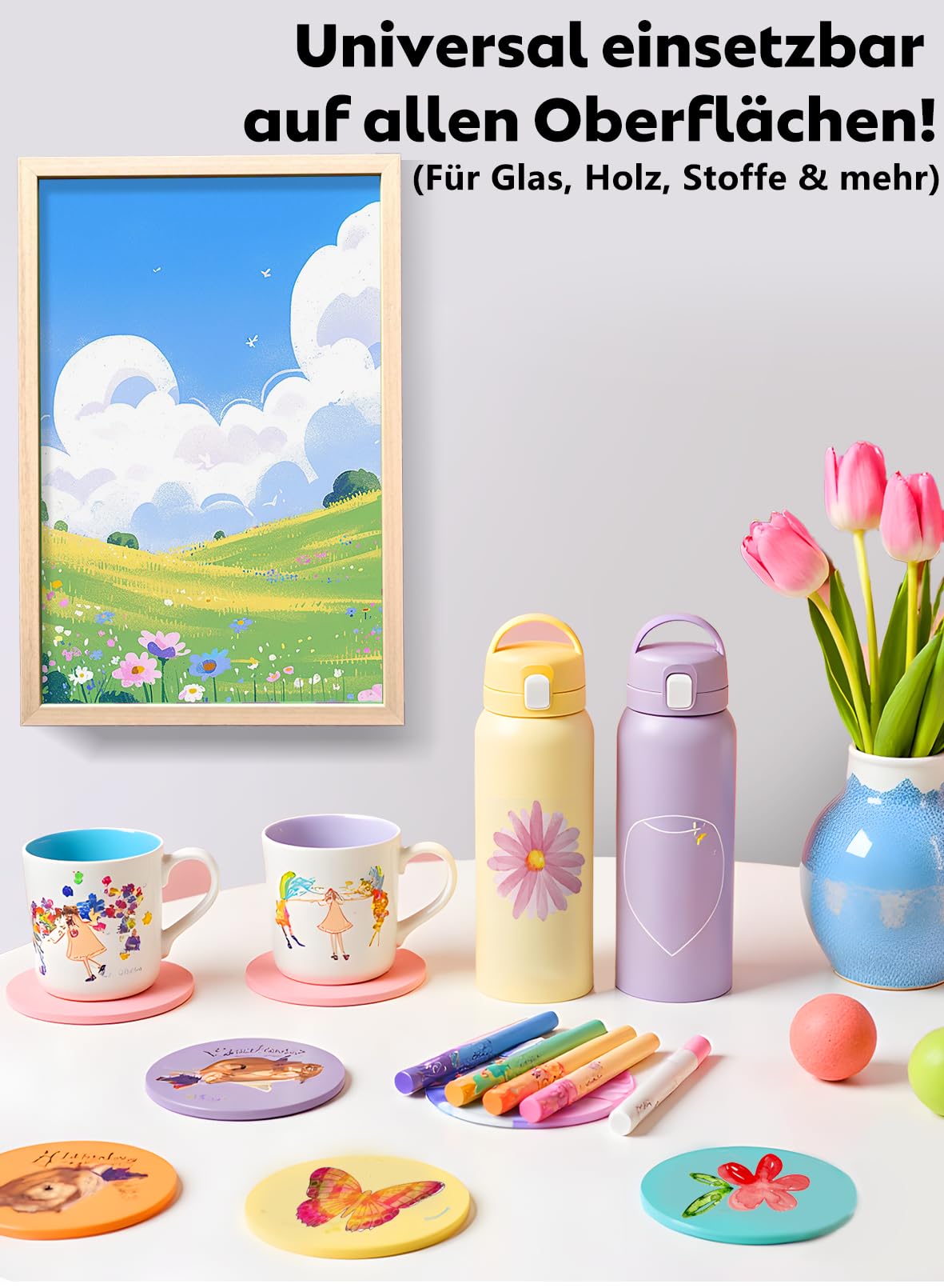 60 Farben Acrylstifte Set mit Doppelspitze Acrylmarker (Pinsel & Feine) | Vielseitig einsetzbar | Starke Deckkraft | Farbecht | Wasserfest | Acrylic Marker für Holz, Leinwand, Stein, Glas, Keramik