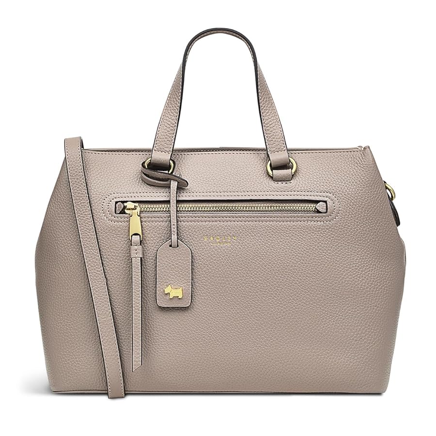 Radley ダークローズ ピックウィック ジップトップ グラブ Radley London Oak Street Medium Zip Top Grab Bag - QVC UK
